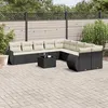 Image de Vidaxl Salon De Jardin 11 Pcs Avec Coussins Noir RÃ©sine TressÃ©e