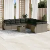Image de Vidaxl Salon De Jardin 11 Pcs Avec Coussins Gris Clair RÃ©sine TressÃ©e