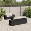 Image de Vidaxl Salon De Jardin 6 Pcs Avec Coussins Noir RÃ©sine TressÃ©e