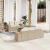Image de vidaXL Salon de jardin avec coussins 6 pcs beige résine tressée
