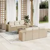 Image de vidaXL Salon de jardin avec coussins 7 pcs beige résine tressée