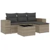 Image de Vidaxl Salon De Jardin 5 Pcs Avec Coussins Gris RÃ©sine TressÃ©e