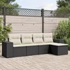 Image de Vidaxl Salon De Jardin 5 Pcs Avec Coussins Noir RÃ©sine TressÃ©e
