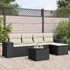 Image de vidaXL Salon de jardin 6 pcs avec coussins noir résine tressée