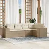 Image de vidaXL Salon de jardin avec coussins 5 pcs beige résine tressée