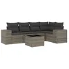 Image de Vidaxl Salon De Jardin 6 Pcs Avec Coussins Gris RÃ©sine TressÃ©e