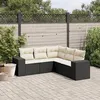 Image de vidaXL Salon de jardin 5 pcs avec coussins noir résine tressée3254883