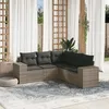 Image de vidaXL Salon de jardin 5 pcs avec coussins gris résine tressée