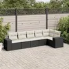 Image de vidaXL Salon de jardin 6 pcs avec coussins noir résine tressée