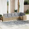 Image de vidaXL Salon de jardin avec coussins 6 pcs beige résine tressée