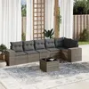 Image de vidaXL Salon de jardin avec coussins 7 pcs gris résine tressée
