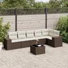 Image de vidaXL Salon de jardin avec coussins 7 pcs marron résine tressée3254940