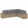 Image de Vidaxl Salon De Jardin Avec Coussins 6 Pcs Beige RÃ©sine TressÃ©e