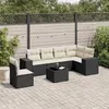 Image de vidaXL Salon de jardin 7 pcs avec coussins noir résine tressée