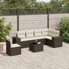 Image de Vidaxl Salon De Jardin Avec Coussins 7 Pcs Marron RÃ©sine TressÃ©e