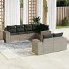 Image de Vidaxl Salon De Jardin Avec Coussins 7 Pcs Gris Clair RÃ©sine TressÃ©e