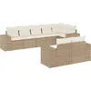 Image de Vidaxl Salon De Jardin Avec Coussins 8 Pcs Beige RÃ©sine TressÃ©e