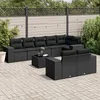 Image de Vidaxl Salon De Jardin 9 Pcs Avec Coussins Noir RÃ©sine TressÃ©e