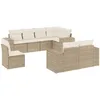 Image de Vidaxl Salon De Jardin Avec Coussins 8 Pcs Beige RÃ©sine TressÃ©e
