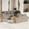 Image de vidaXL Salon de jardin avec coussins 9 pcs beige résine tressée