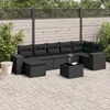 Image de Vidaxl Salon De Jardin 8 Pcs Avec Coussins Noir RÃ©sine TressÃ©e