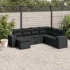 Image de Vidaxl Salon De Jardin 7 Pcs Avec Coussins Noir RÃ©sine TressÃ©e
