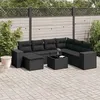 Image de vidaXL Salon de jardin 8 pcs avec coussins noir résine tressée3255242