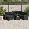 Image de Vidaxl Salon De Jardin 8 Pcs Avec Coussins Noir RÃ©sine TressÃ©e