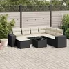 Image de Vidaxl Salon De Jardin 8 Pcs Avec Coussins Noir RÃ©sine TressÃ©e