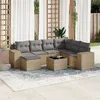 Image de vidaXL Salon de jardin avec coussins 8 pcs beige résine tressée
