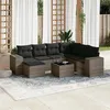 Image de vidaXL Salon de jardin 8 pcs avec coussins gris résine tressée3255247