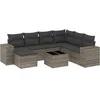 Image de Vidaxl Salon De Jardin 8 Pcs Avec Coussins Gris RÃ©sine TressÃ©e