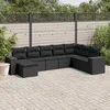 Image de vidaXL Vidaxl Salon De Jardin 8 Pcs Avec Coussins Noir Résine Tressée