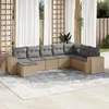 Image de vidaXL Salon de jardin avec coussins 8 pcs beige résine tressée