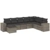 Image de Vidaxl Salon De Jardin 8 Pcs Avec Coussins Gris RÃ©sine TressÃ©e