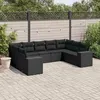 Image de vidaXL Salon de jardin 9 pcs avec coussins noir résine tressée3255332