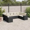 Image de Vidaxl Salon De Jardin 9 Pcs Avec Coussins Noir RÃ©sine TressÃ©e