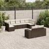 Image de Vidaxl Salon De Jardin Avec Coussins 9 Pcs Marron RÃ©sine TressÃ©e