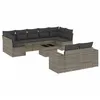 Image de Vidaxl Salon De Jardin Avec Coussins 10 Pcs Gris RÃ©sine TressÃ©e
