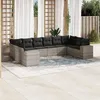 Image de Vidaxl Salon De Jardin Avec Coussins 10 Pcs Gris Clair RÃ©sine TressÃ©e
