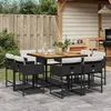 Image de vidaXL Salon de jardin 11 pcs avec coussins beige résine tressée