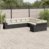 Image de vidaXL Salon de jardin 10 pcs avec coussins noir résine tressée3255443
