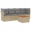 Image de Vidaxl Salon De Jardin Avec Coussins 5pcs MÃ©lange Beige RÃ©sine TressÃ©e