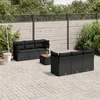 Image de Vidaxl Salon De Jardin 7 Pcs Avec Coussins Noir RÃ©sine TressÃ©e