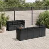 Image de Vidaxl Salon De Jardin 8 Pcs Avec Coussins Noir RÃ©sine TressÃ©e