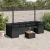 Image de Vidaxl Salon De Jardin 8 Pcs Avec Coussins Noir RÃ©sine TressÃ©e