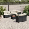 Image de vidaXL Salon de jardin 8 pcs avec coussins noir résine tressée3255846