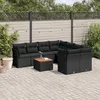 Image de Vidaxl Salon De Jardin 9 Pcs Avec Coussins Noir RÃ©sine TressÃ©e