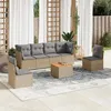 Image de vidaXL Salon de jardin avec coussins 7pcs mélange beige résine tressée