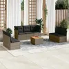 Image de vidaXL Salon de jardin 8 pcs avec coussins gris résine tressée